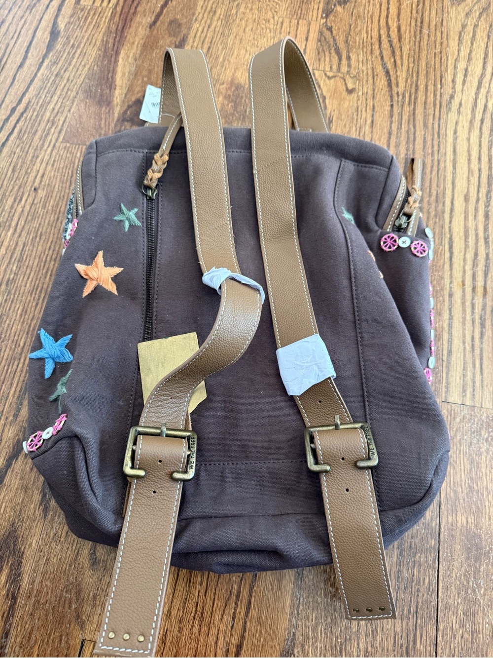 Free People x The Falls Bexley Embroidered Backpack in Chocolate - Picture 8 of 10